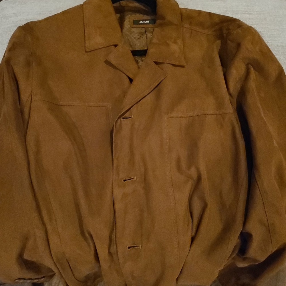 Alfani Suede Leather button up jacket